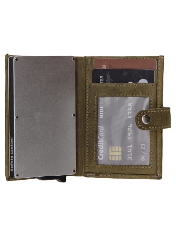 HIDE & STITCHES Leder-Geldbörse in Hellbraun - (B)14 x (H)14 x (T)3,5 cm