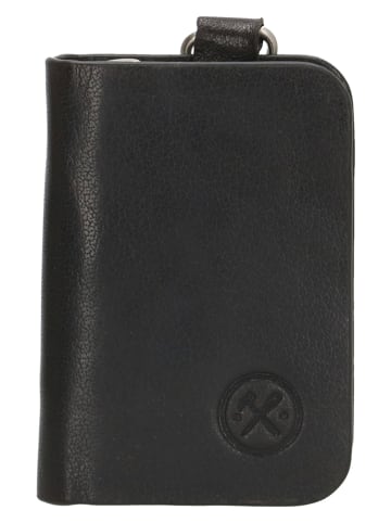HIDE & STITCHES Leder-Schlüsseletui in Schwarz - (B)7,5 x (H)10 x (T)2 cm