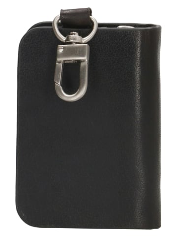 HIDE & STITCHES Leder-Schlüsseletui in Schwarz - (B)7,5 x (H)10 x (T)2 cm
