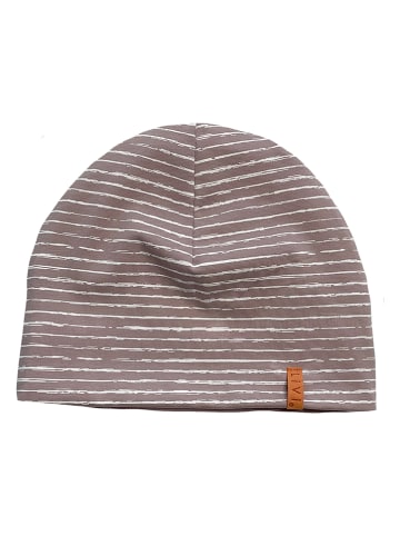 LiVi Czapka beanie "Winterstripes oldrose" w kolorze szaroróżowym
