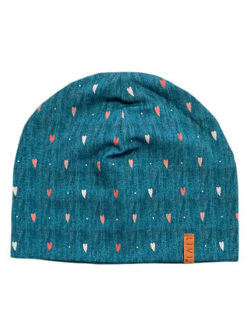 LiVi Beanie "Herz türkis" in Türkis