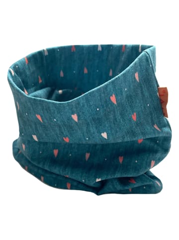 LiVi Loop-Schal "Herz türkis" in Türkis - (L)50 x (B)24 cm