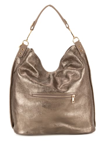 Anna Morellini Leren schoudertas "Greta" goudkleurig - (B)34 x (H)38 x (D)17 cm