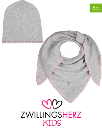 Zwillingsherz 2-delige accessoireset "Bella" grijs
