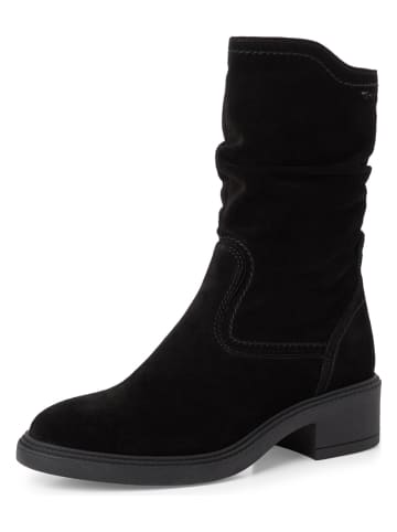 Tamaris Leder-Boots in Schwarz