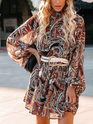 Milan Kiss Jurk bruin/zwart