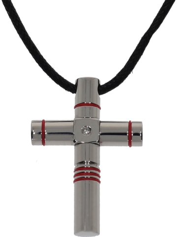 CIMARA Leder-Halskette mit Anhänger - (L)80 cm