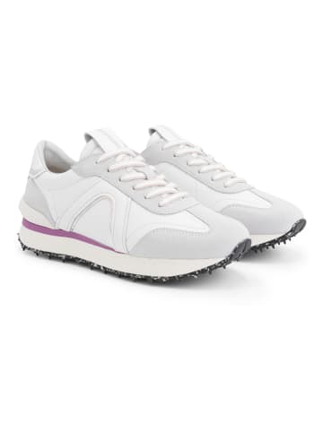 mysa Skórzane sneakersy "Bletilla" w kolorze biało-jasnoszarym