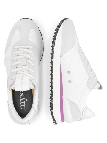 mysa Leren sneakers "Bletilla" wit/lichtgrijs