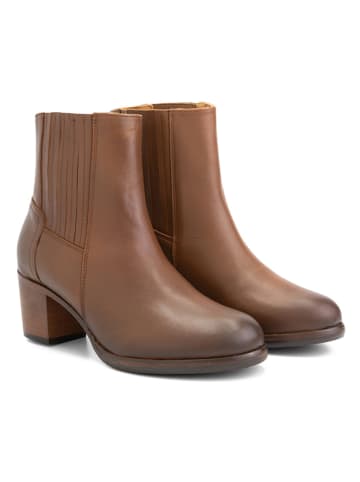 mysa Leder-Stiefeletten "Pentas" in Hellbraun