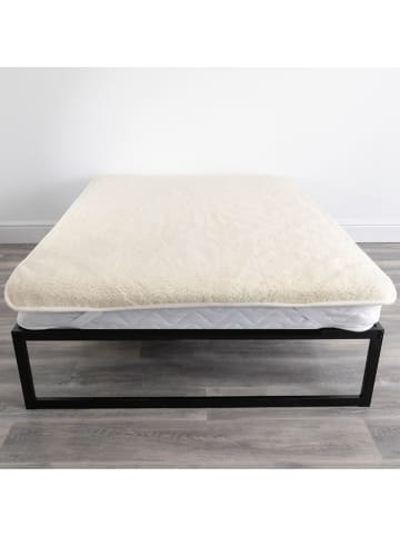 Native Wełniana osłonka w kolorze kremowym na materac - 200 x 90 cm