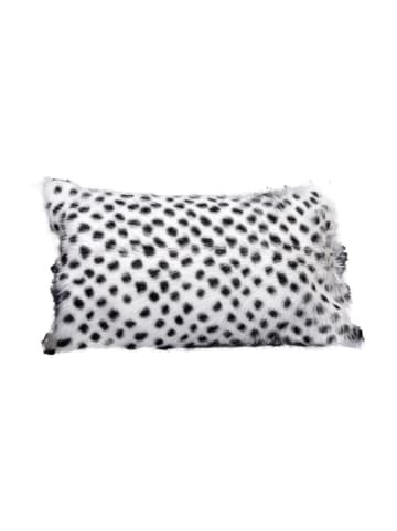 Native Skórzana poduszka w kolorze biało-czarnym - (D)50 x (S)30 cm