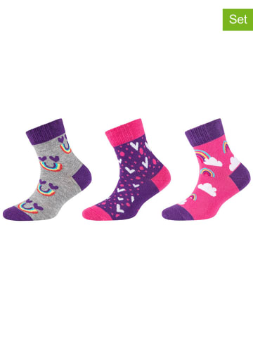 Skechers 9-delige set: sokken roze/paars/meerkleurig