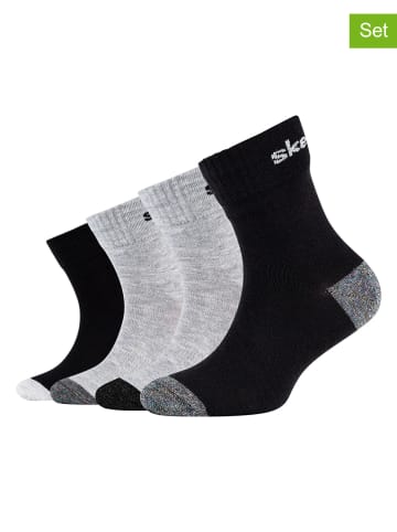 Skechers 12er-Set: Socken in Grau/ Schwarz