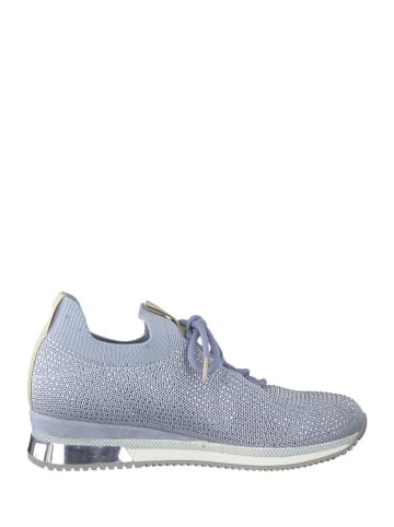 Marco Tozzi Sneakersy w kolorze srebrno-jasnoniebieskim