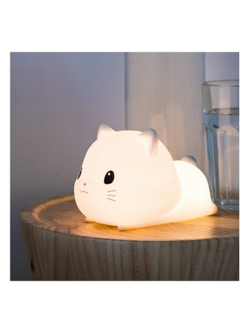 LA VAGUE Nachtlicht "Kitty cat" in Weiß - (B)15 x (H)11 x (T)10 cm