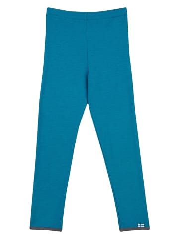 Finkid Legginsy termiczne "Leikki Wool" w kolorze niebieskim