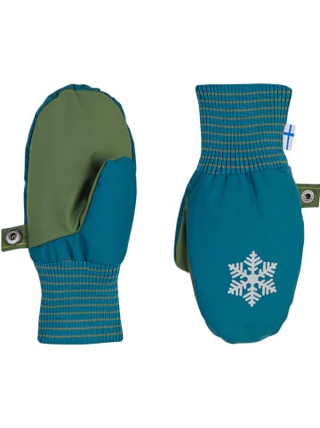 finkid Funktionsfäustlinge "Rukkanen" in Blau/ Grün
