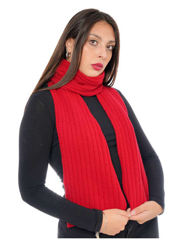 Cashmere95 Sjaal met aandeel kasjmier en wol rood - (L)180 x (B)24 cm