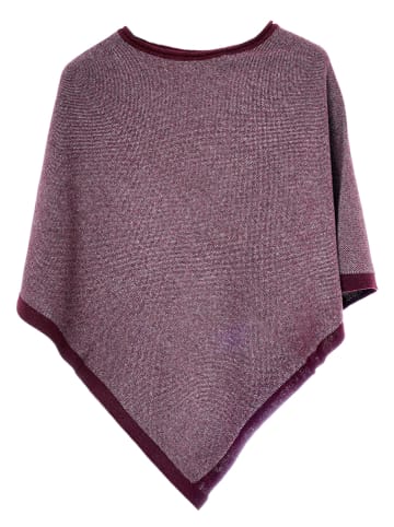 Cashmere95 Ponczo w kolorze bordowym