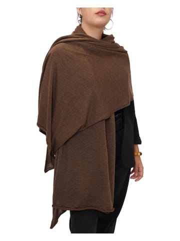 Cashmere95 Sjaal met aandeel wol bruin - (L)190 x (B)90 cm