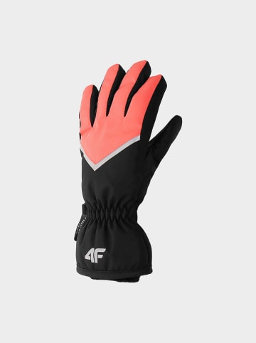 4F Rękawiczki w kolorze czarno-koralowym