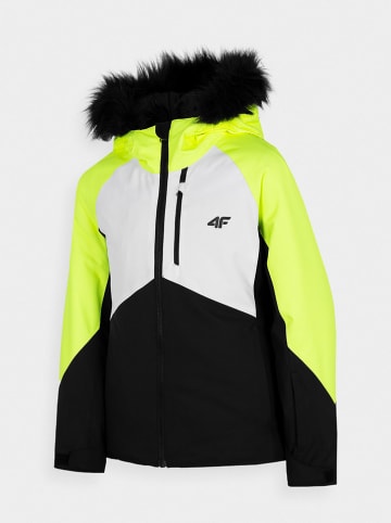 4F Ski-/snowboardjas zwart/wit/geel