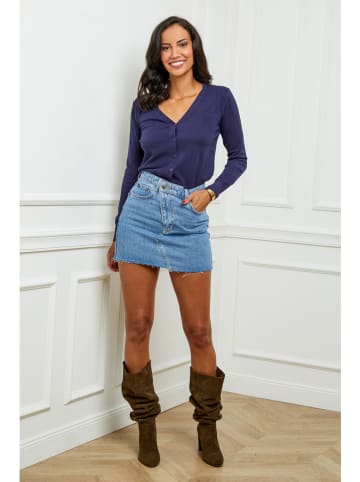 Soft Cashmere Cardigan in Blau