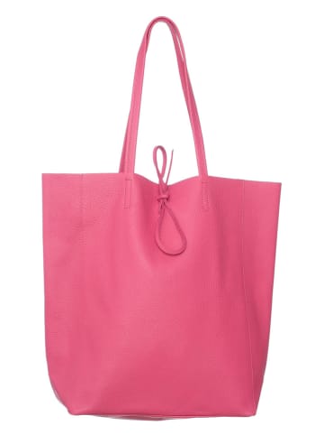Zwillingsherz Skórzany shopper bag w kolorze różowym - 40 x 45 x 15 cm