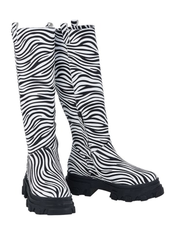 Noosy Leren laarzen zwart/wit