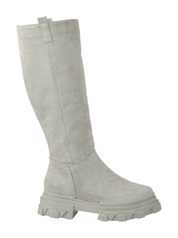 Noosy Skórzane kozaki w kolorze szarym