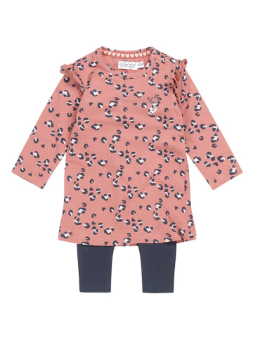 Dirkje 2-delige outfit lichtroze/donkerblauw