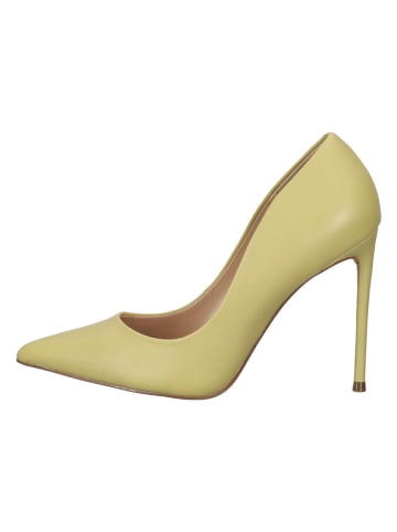 Steve Madden Skórzane czółenka w kolorze żółtym