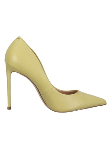 Steve Madden Skórzane czółenka w kolorze żółtym