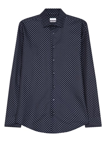 Seidensticker Blouse - slim fit - donkerblauw/wit