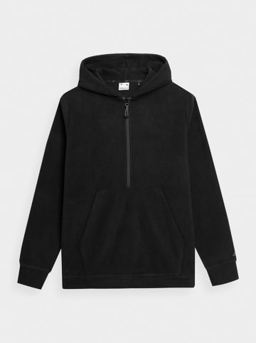 4F Fleece hoodie zwart