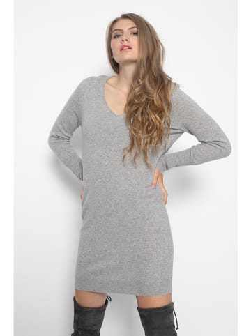 Just Cashmere Kaszmirowa sukienka w kolorze szarym