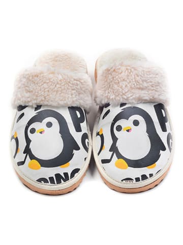 Goby Kapcie w kolorze białym ze wzorem