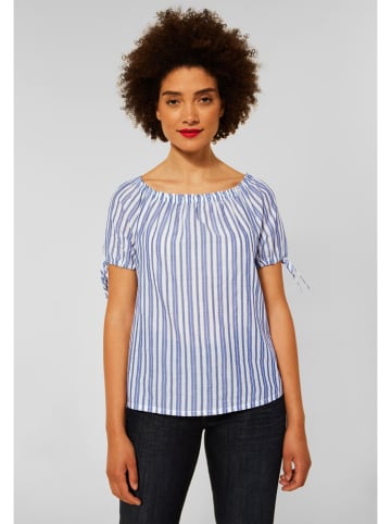 Street One Blouse wit/lichtblauw