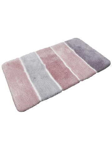 Homie Living Hochflor-Badvorleger "Rio Marina" in Rosa/ Grau