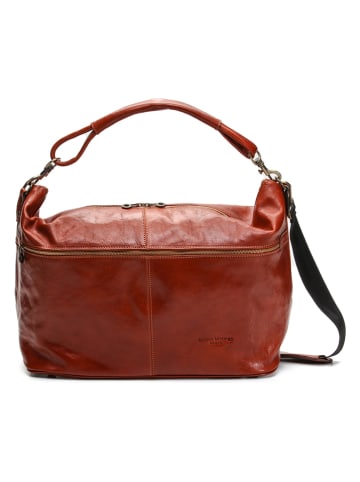 maison héritage PARIS Leder-Schultertasche "Jax" in Cognac - (B)60 x (H)34 x (T)14 cm