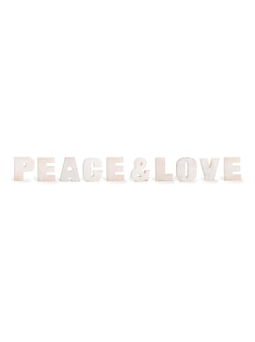 small foot Decoratief schrift "Peace & Love" wit