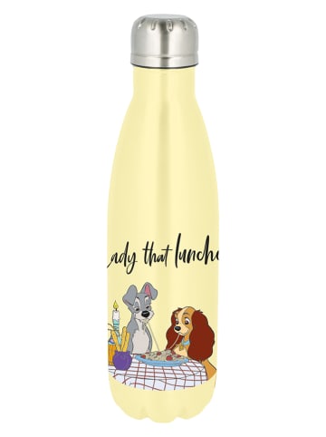 Stor Edelstahl-Trinkflasche "Lady&Tramp" in Gelb - 780 ml