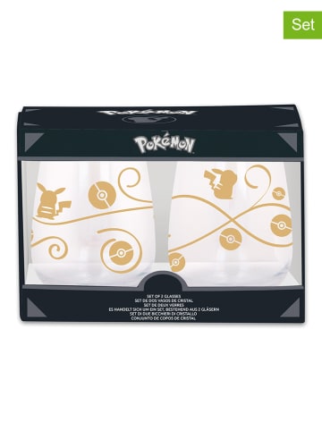 Pokémon 2-delige set: glazen "Pokemon" transparant/goudkleurig - 510 ml