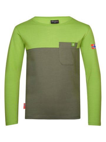 Trollkids Functioneel shirt "Bergen" groen/grijs
