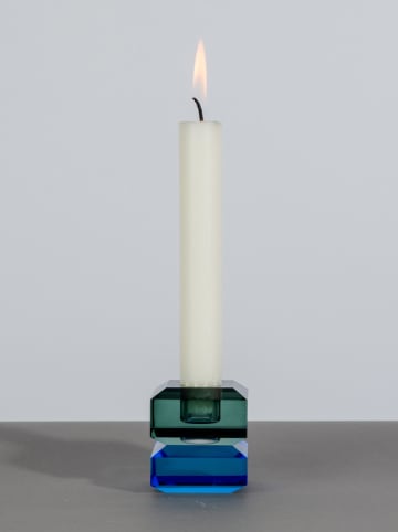 Byon Świecznik "Ruby" w kolorze niebieski-zielonym - 5,5 x 6 x 5 cm
