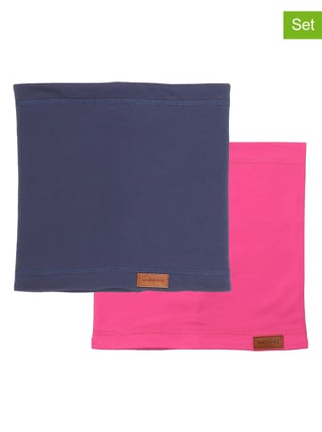 Walkiddy 2-delige set: colsjaals donkerblauw/roze - (L)25 x (B)24 cm