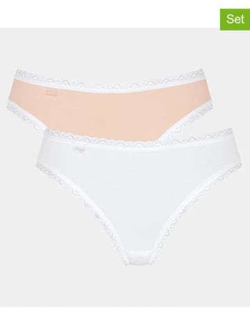 Sloggi 2-delige set: slips wit/beige