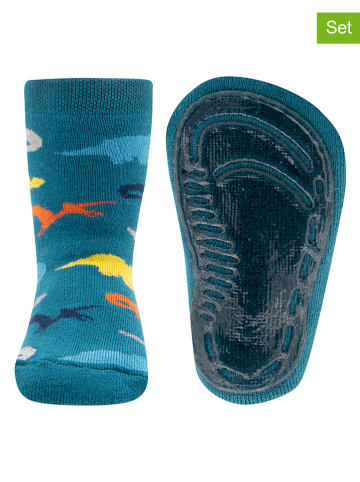 ewers 2er-Set: ABS-Socken "SoftStep" in Blau