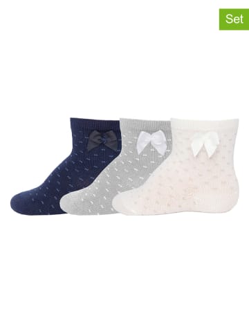 ewers 3-delige set: sokken donkerblauw/grijs/beige